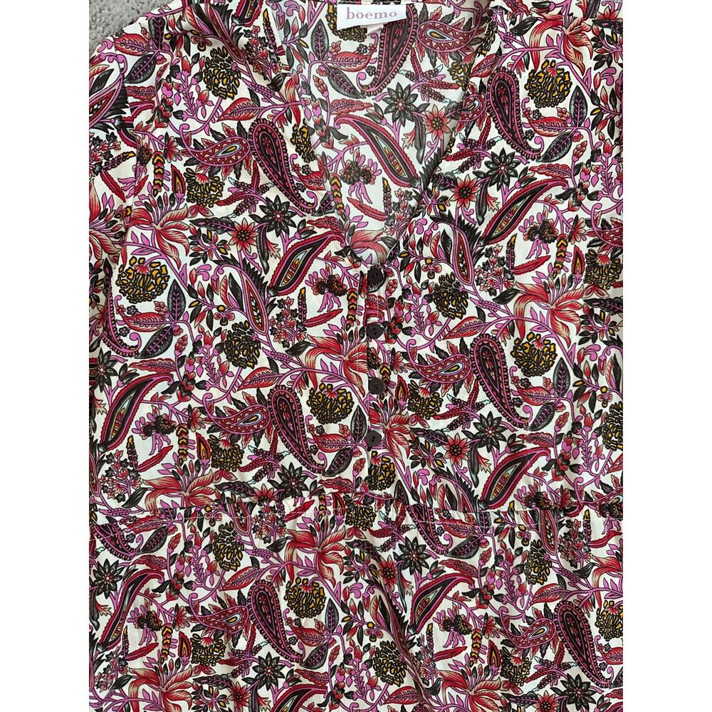 Anthropologie Boemo Boho V-Neck Floral Bell Sleeve Maxi Dress Size Medium - Picture 9 of 9